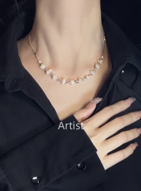 不规则珍珠鱼线串珠项链女