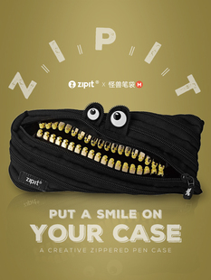 ZIPIT经典大金牙系列拉炼笔袋创意学生文具搞怪笔盒超大容量流行