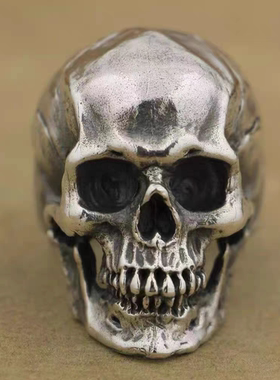 FuGui 欧美大骷髅头戒指嘻哈手工复古个性霸气机车朋克硬汉食指环