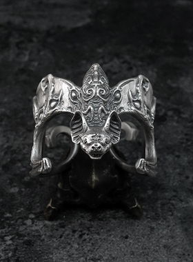 FuGui 原创设计《伏翼》戒指复古先锋个性潮开口情侣首饰指环蝙蝠