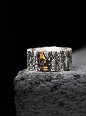 FuGui原创复古做旧骷髅戒指男士百搭小众设计ins潮男个性单身指环