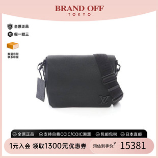 Messenger牛皮斜挎包黑色 中古LV路易威登男包A级95新Takeoff