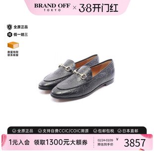 中古Gucci古驰女S级99新loafers乐福鞋牛皮鞋黑色