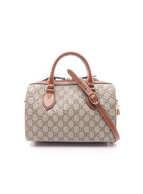 中古Gucci古驰女包B级9新GG SupremeGG老花涂层/防水帆布斜挎包