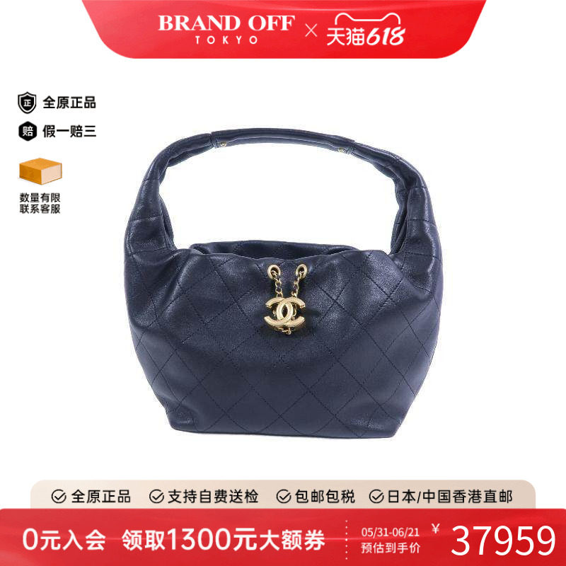 中古Chanel香奈儿女包A级95新Handbag手包牛皮手提包黑色