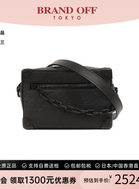 中古LV路易威登男包B级9新Soft Trunk盒子牛皮斜挎包黑色BRANDOFF