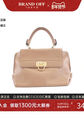 中古菲拉格慕女包B级9新21 D356 Bag小牛皮手提包经典BRANDOFF