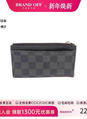 中古LV路易威登男B级9新coin purse零钱包涂层/防水帆布零钱包