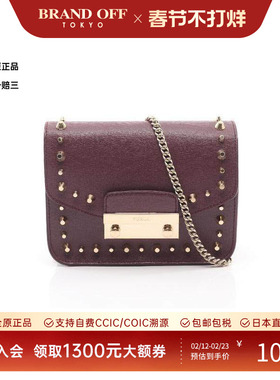 中古Furla芙拉女包A级95新Shoulder bag肩包牛皮斜挎包紫色正品
