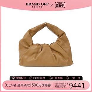 中古Bottega Veneta葆蝶家女包A级95新handbag棕色牛皮单肩手提包