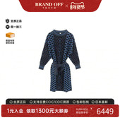 中古Hermes爱马仕女A级95新one piece连衣裙羊毛上衣蓝色