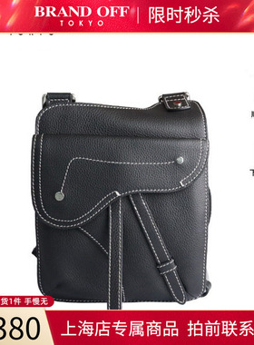 SH「9.0新」DIOR迪奥马鞍背包黑色牛皮斜挎包1ADPO091YKKBRANDOFF