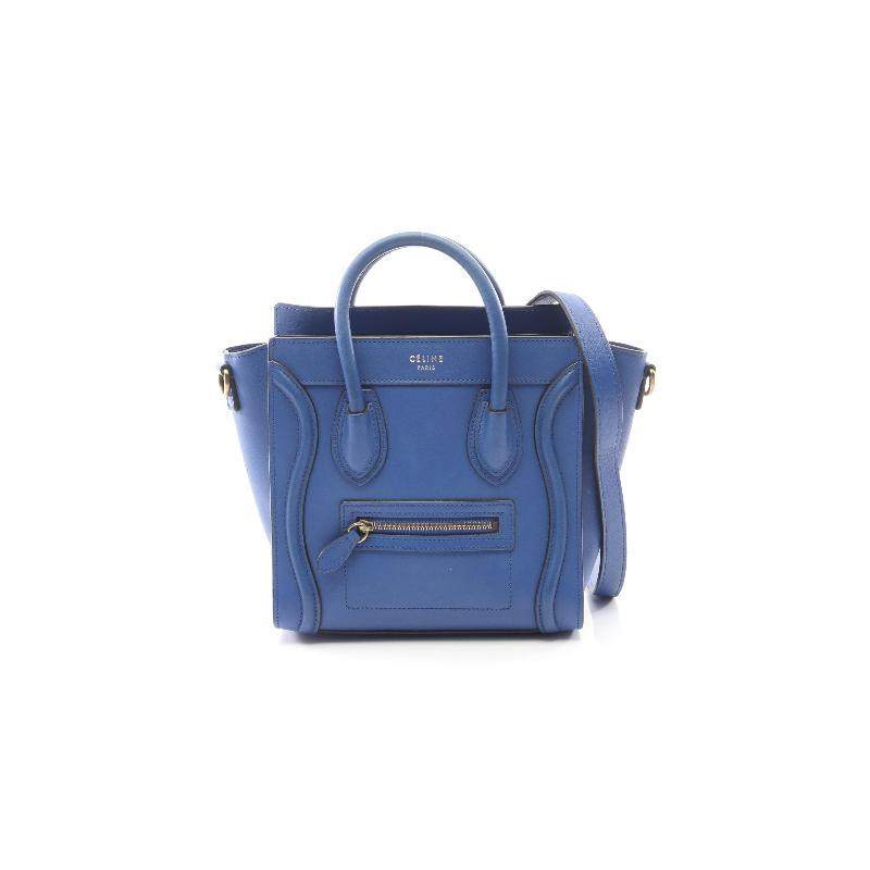 中古Celine赛琳女包B级9新luggage笑脸包牛皮斜挎包蓝色,箱包皮具/热销女包/男包,通用款女包,淘宝优惠券,粉丝福利购,淘宝优惠卷