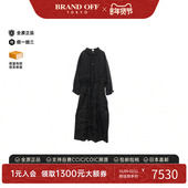中古Hermes爱马仕女A级95新one piece连衣裙棉上衣黑色BRANDOFF