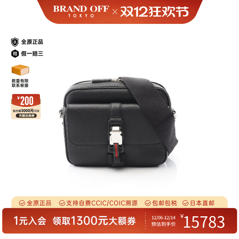 中古Gucci古驰男包S级99新Shoulder bag肩包牛皮斜挎包黑色正品