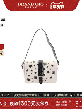 中古Valentino华伦天奴女包A级95新studs铆钉牛皮单肩包白色正品