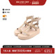 中古Hermes爱马仕女S级99新sandals凉鞋 牛皮鞋 浅褐色