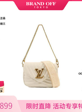 中古LV路易威登女包B级9新Shoulder bag肩包牛皮斜挎包白色HK正品