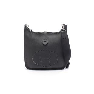 中古Hermes爱马仕女包A级95新Evelyn伊芙琳牛皮斜挎包黑色