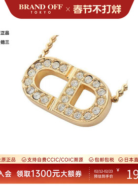 中古Dior迪奥女A级95新necklace项链镀金金属项链金色