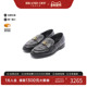 中古Gucci古驰女A级95新loafers乐福鞋 牛皮鞋 黑色