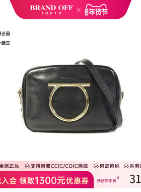 中古Ferragamo菲拉格慕女包B级9新Camera Bag相机包牛皮斜挎包