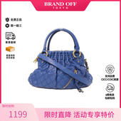 牛皮斜挎包蓝色HK正品 中古Marc Jacobs莫杰女包B级9新2WAY两用款