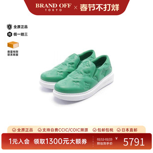 中古LV路易威登男A级95新slip-ons无带(或无扣)便鞋羊皮鞋绿色