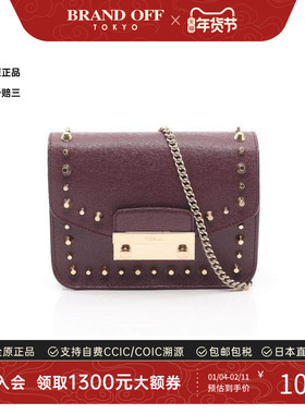 中古Furla芙拉女包A级95新Shoulder bag肩包牛皮斜挎包紫色正品