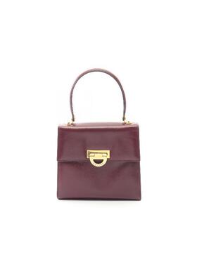 中古Celine赛琳女包B级9新Handle Bag手提袋牛皮手提包红色