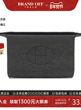 中古Hermes爱马仕女包A级95新Vid-de-Poche黑色Togo皮斜挎包