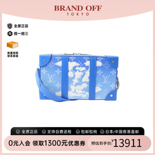 中古LV路易威登女包A级95新Soft Trunk盒子涂层/防水帆布斜挎包