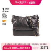 中古Chanel香奈儿女包A级95新Gabrielle流浪包牛皮斜挎包黑色复古