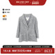 中古Chanel香奈儿女B级9新tailored jacket修身 夹克帆布外套蓝色