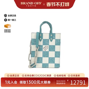 中古LV路易威登女包B级9新Sac Plat 棋盘格斜挎包正品BRANDOFF