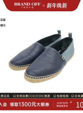 中古Loewe罗意威男B级9新slip-ons无带(或无扣)便鞋牛皮鞋蓝色