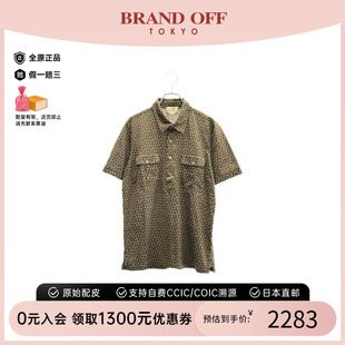 shirtPolo衫 中古Hermes爱马仕男B级9新polo 棉上衣浅褐色BRANDOFF