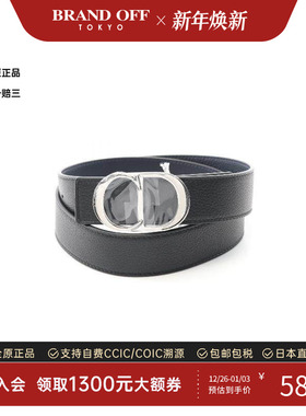 中古Dior迪奥男S级99新Dior迪奥牛皮腰带黑色百搭时尚BRANDOFF