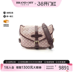 中古LV路易威登女包A级95新Saumur PM双子星小号帆布斜挎包红色