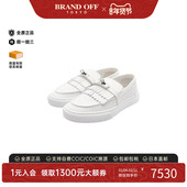 ons无带 或无扣 便鞋 中古Hermes爱马仕女S级99新Slip 牛皮鞋 白色