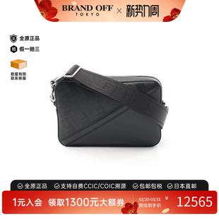 中古Fendi芬迪男包S级99新Shoulder bag肩包牛皮斜挎包黑色