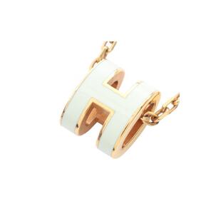 中古Hermes爱马仕女A级95新necklace项链镀金金属项链金色