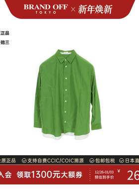 中古Loewe罗意威女A级95新tops上衣棉上衣绿色百搭时尚BRANDOFF