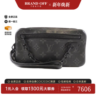 中古LV路易威登女包B级9新 Volga老花手拿包BRANDOFF Pochette