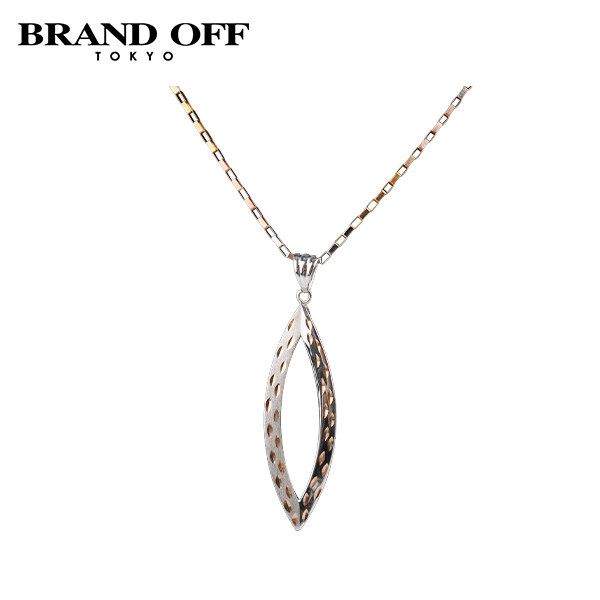 中古「95新」日本进口商品叶子型项链18K黄金/18K白金/18K玫瑰金,饰品/流行首饰/时尚饰品新,项链,淘宝优惠券,粉丝福利购,淘宝优惠卷