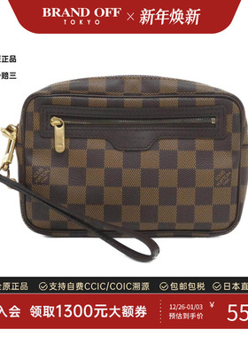 中古LV路易威登女包A级95新 Biet Macau棋盘格手拿包高级BRANDOFF
