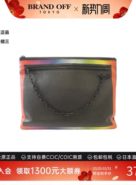 中古LV路易威登女包B级9新Taiga Rainbow 手拿包时尚BRANDOFF正品