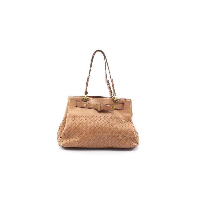 中古Bottega Veneta葆蝶家女包B级9新Intrecciato编织牛皮手提包
