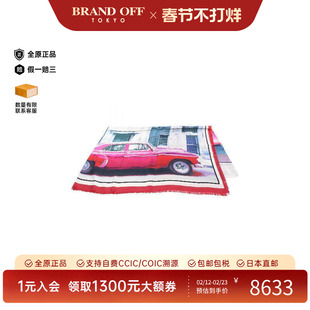 中古Chanel香奈儿女A级95新Stall披肩围巾丝绸围巾/丝巾红色复古