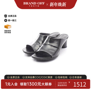 黑色正品 漆皮鞋 Veneta葆蝶家女A级95新sandals凉鞋 中古Bottega